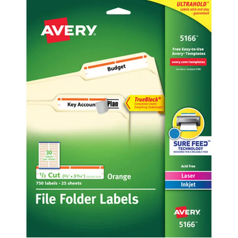 Avery 5166 TrueBlock File Folder Labels