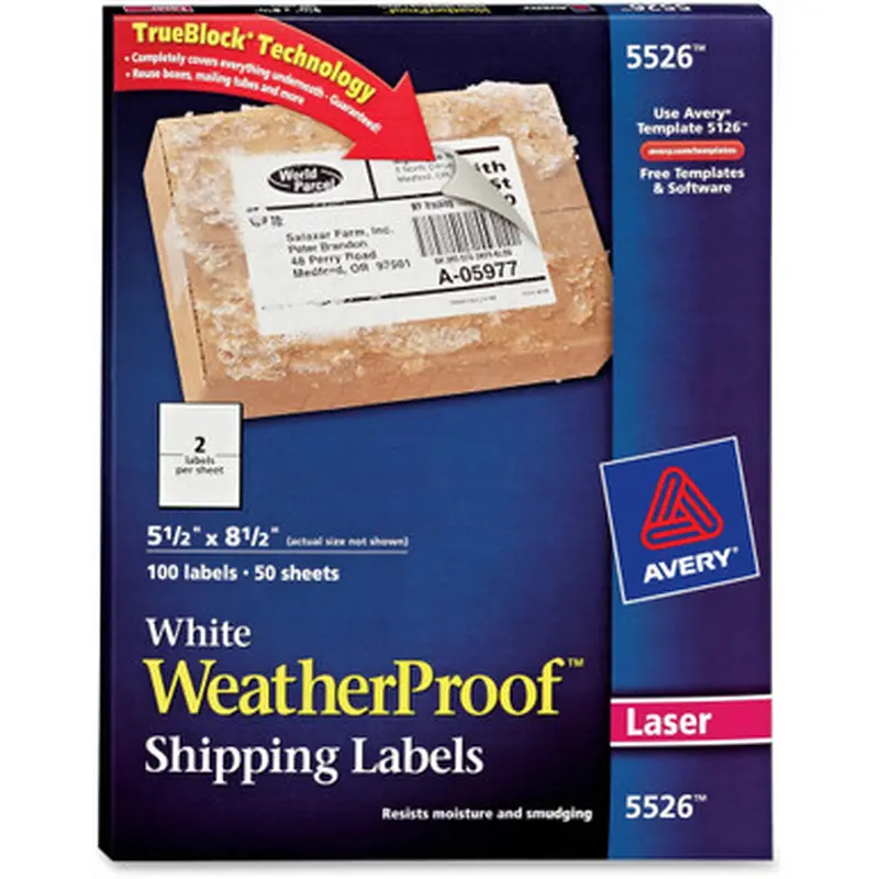 Avery 5526 Weatherproof Mailing Labels
