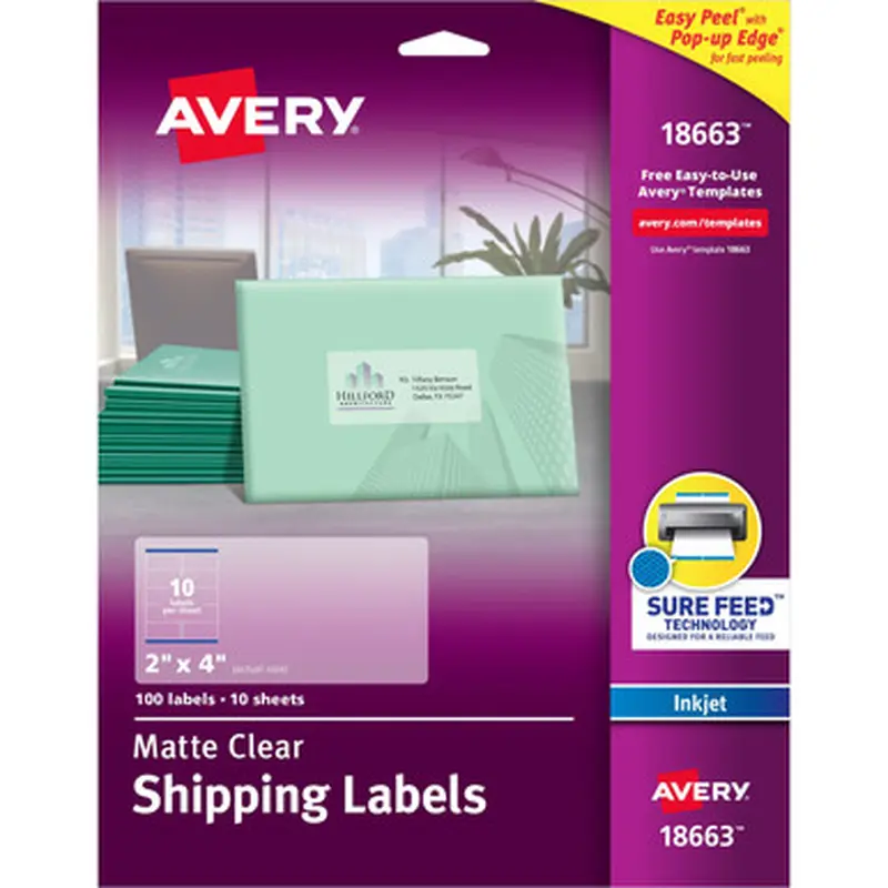 Avery 18663 Easy Peel Inkjet Printer Mailing Labels