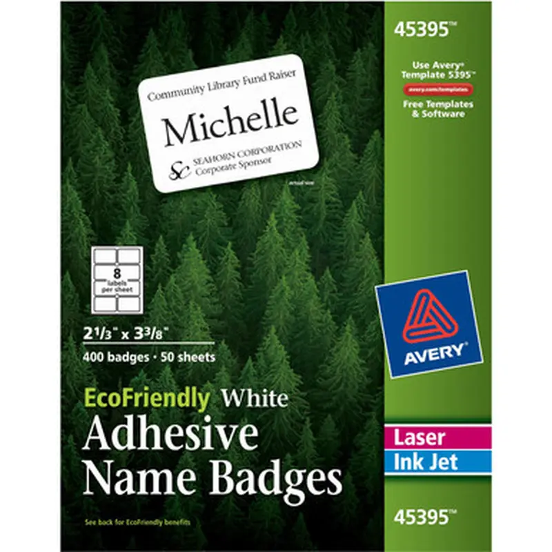 Avery 45395 Eco-friendly Premium Name Badge Labels