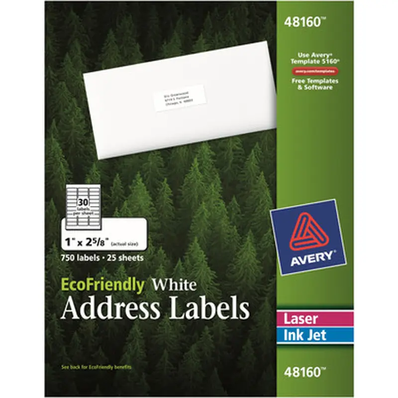 Avery 48160 EcoFriendly Address Labels