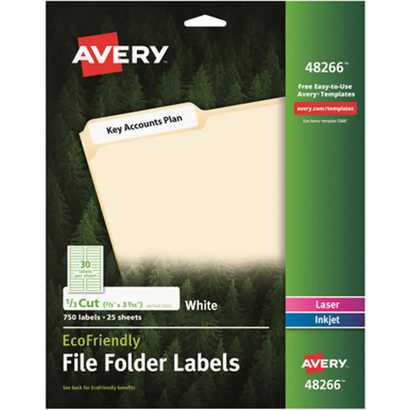 Avery 48266 EcoFriendly File Folder Label