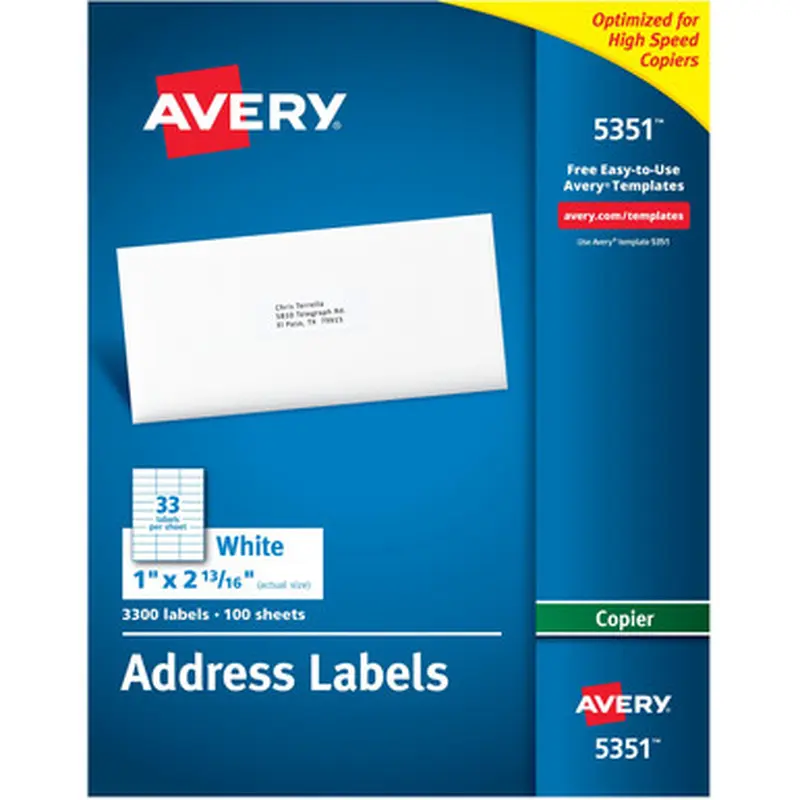 Avery 5351 Copier Address Labels