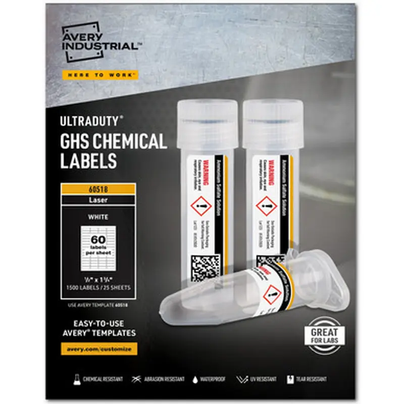 Avery 60518 UltraDuty Chemical Label