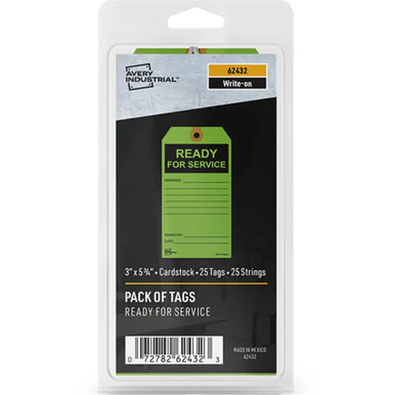 Avery 62432 Color-coded READY FOR SERVICE Repair Tags