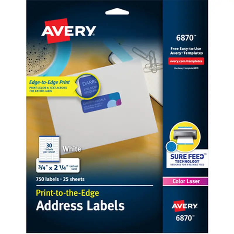 Avery 6870 Print-to-the-Edge Copier Address Labels