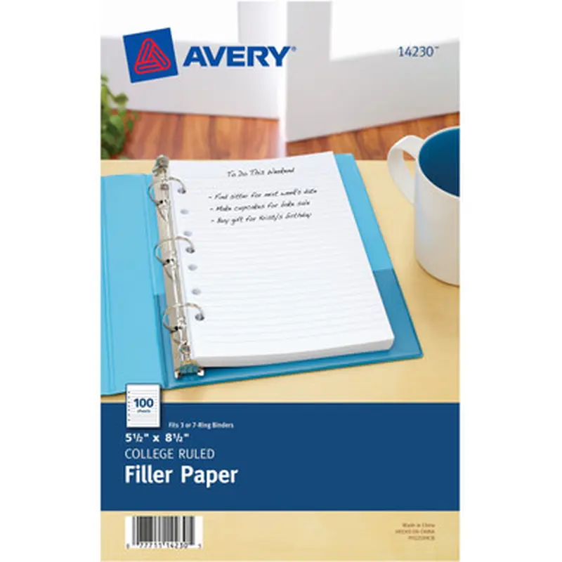 Avery 14230 Filler paper for 3-Ring/7-Ring Mini Binders