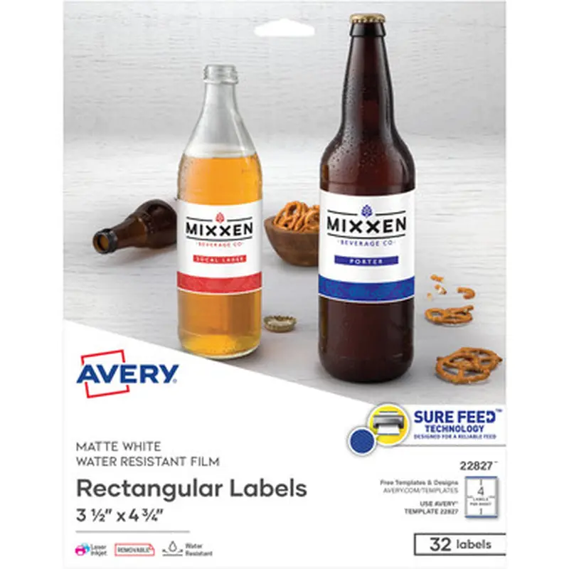 Avery 22827 Removable Durable Labels -Sure Feed Technology