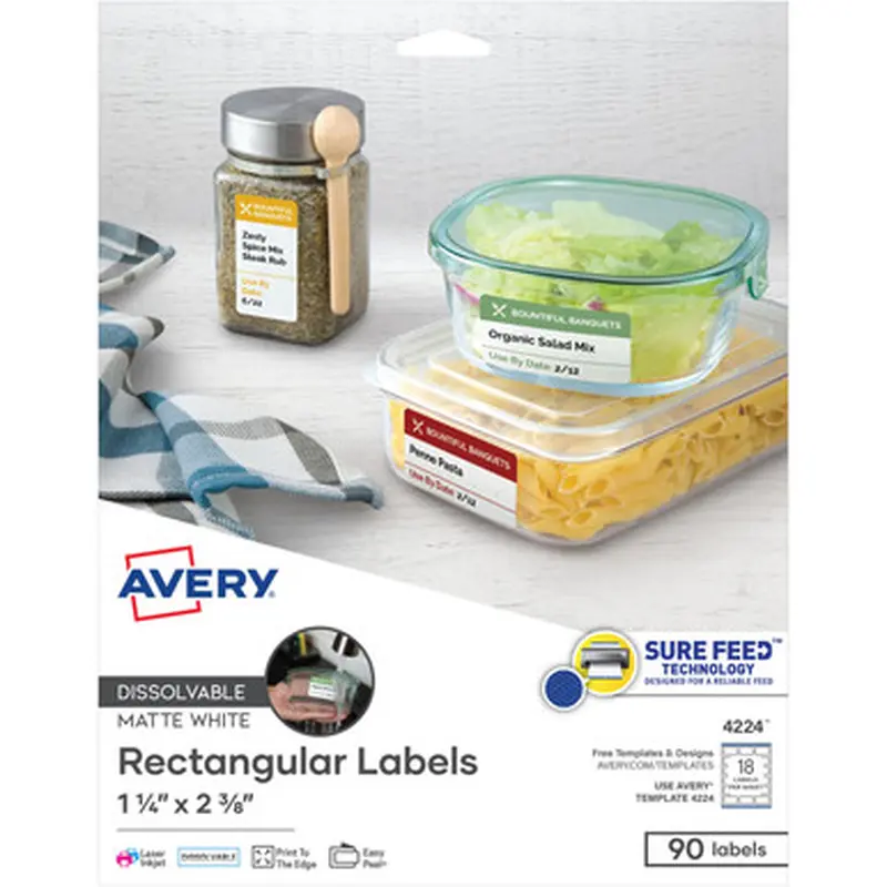 Avery 4224 Dissolvable Rectangle Labels