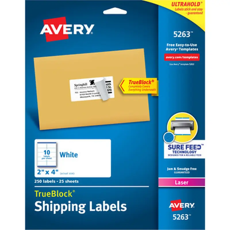 Avery 5263 Easy Peel White Shipping Labels