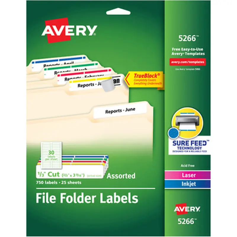 Avery 5266 TrueBlock File Folder Labels