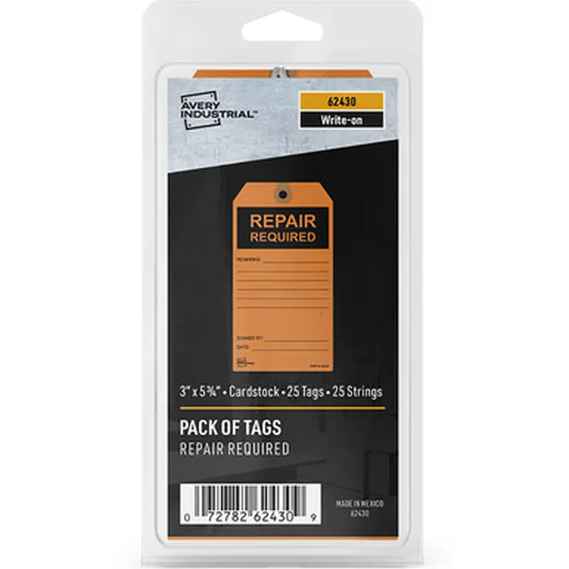 Avery 62430 Preprinted REPAIR REQUIRED Repair Tags