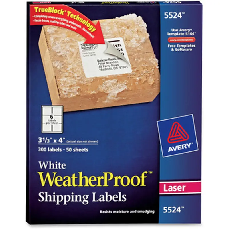 Avery 5524 Weatherproof Mailing Labels