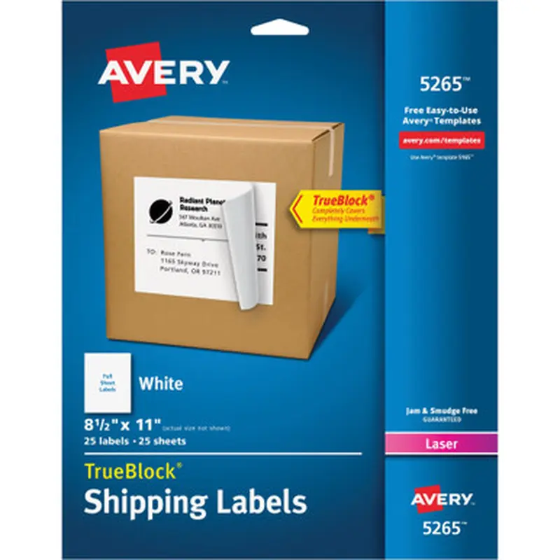 Avery AVE 5265 Shipping Labels - TrueBlock