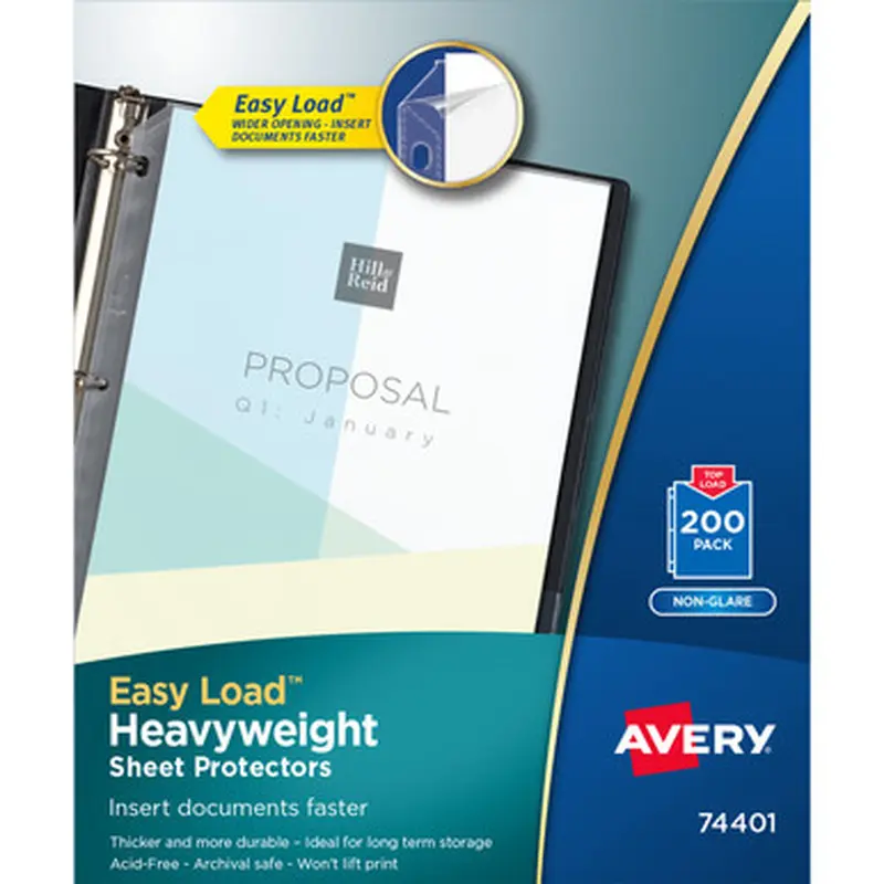 Avery PV119G-200 Non-Glare Heavyweight Sheet Protectors