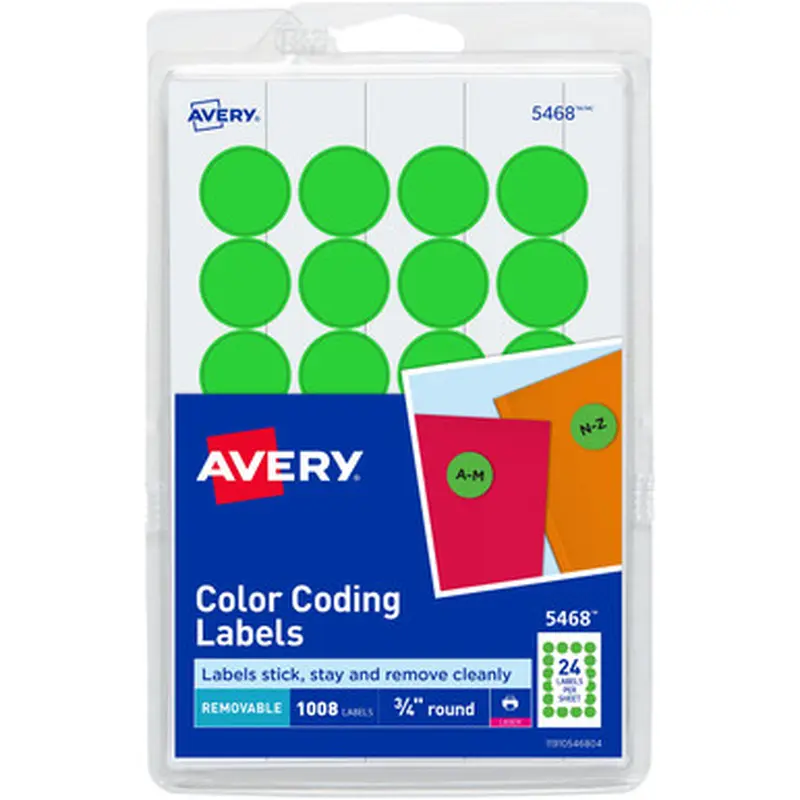 Avery 05468 Removable Color-Coding Labels