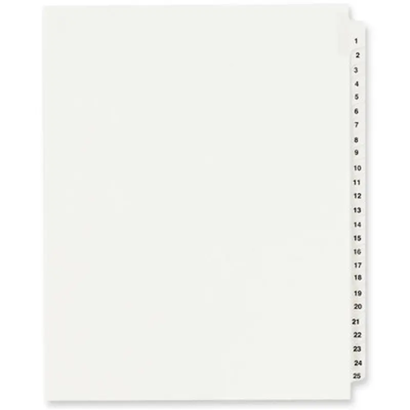 Avery LG1-25LTS Standard Collated Legal Exhibit Divider Sets - Avery Style