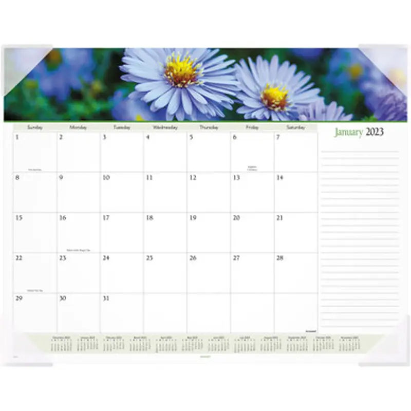 At-A-Glance 89805 Panoramic Floral Image Monthly Desk Pad