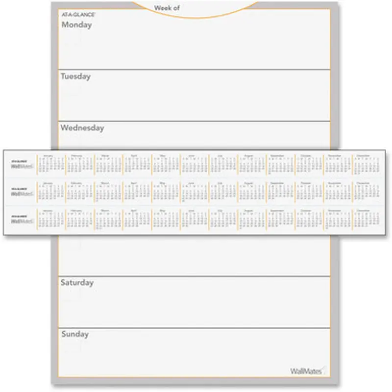 At-A-Glance AW503028 WallMates Self-Adhesive Dry Erase Weekly Plan Surface
