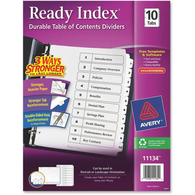 Avery 11134 Ready Index Classic Tab Binder Dividers