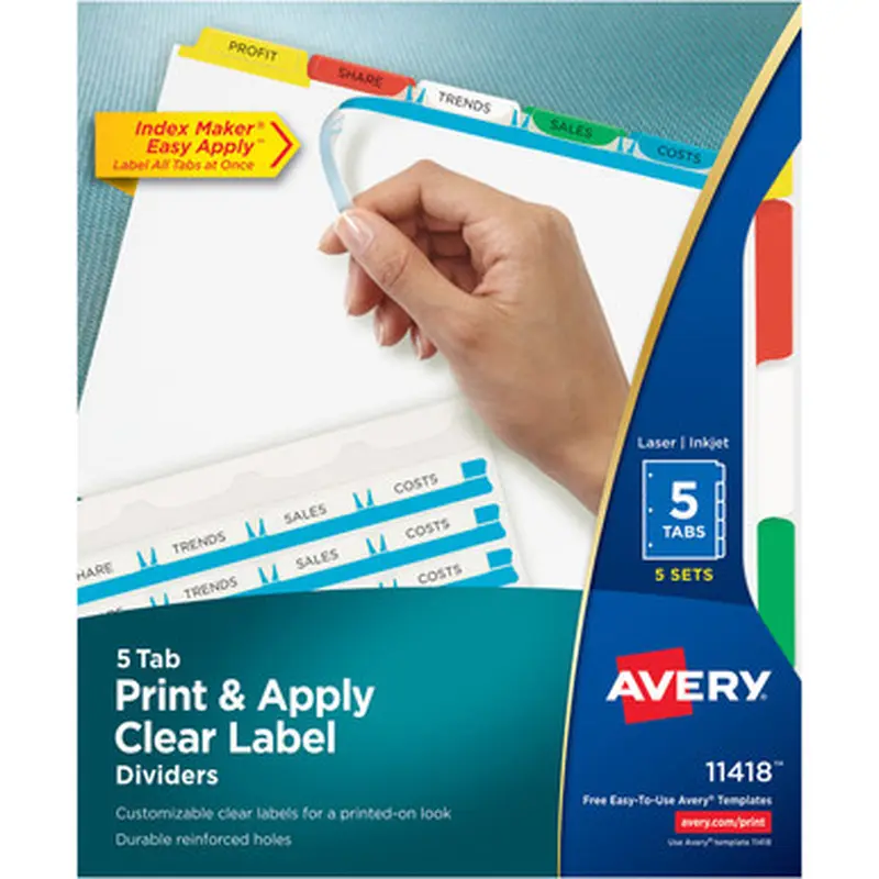 Avery 11418 Index Maker Index Divider