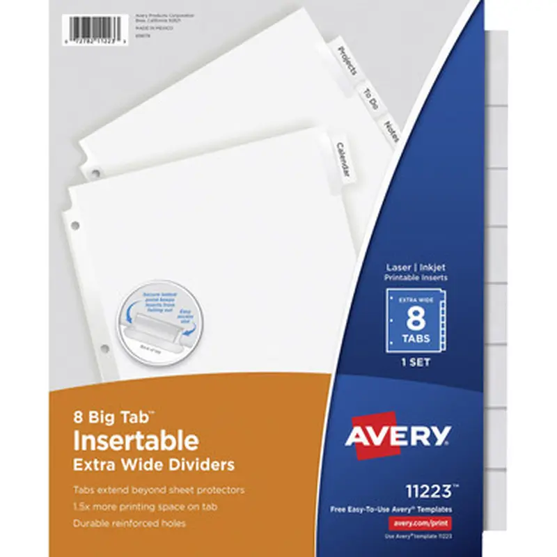 Avery EW2138C Big Tab Extra-Wide Insertable Dividers