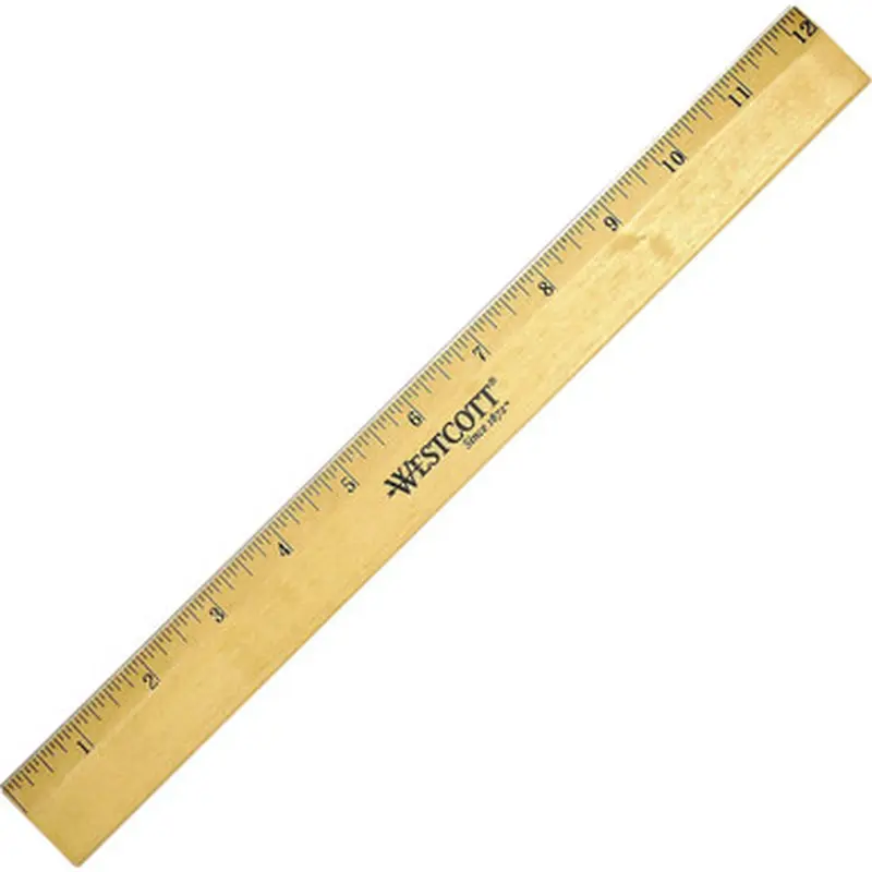 Westcott 05011 Beveled Metal Edge Wood Rulers