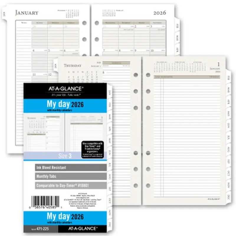 2026 At-A-Glance 471-225 Daily Monthly Planner Refill, 3-3/4 x 6-3/4&quot