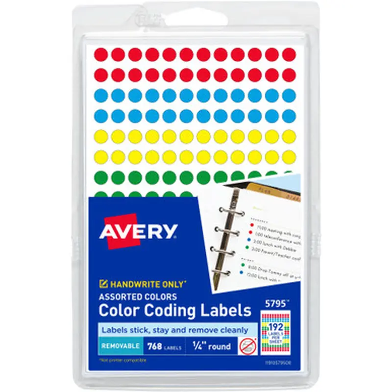 Avery 05795 1/4&quot Color-Coding Labels
