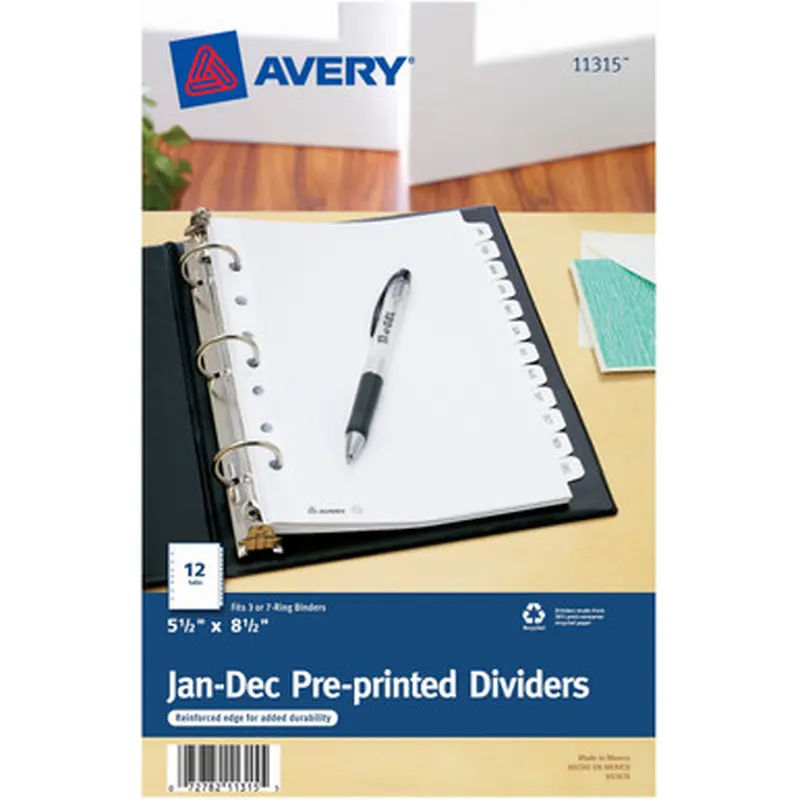 Avery 11315 Monthly Preprinted Tab Dividers