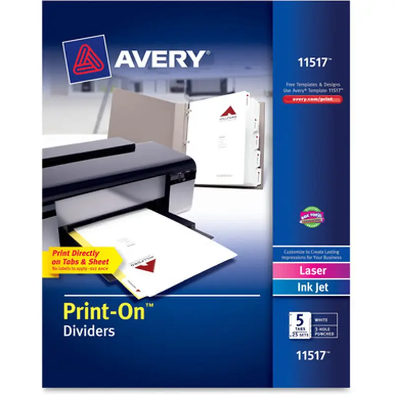 Avery 11517 Customizable Print-On Dividers