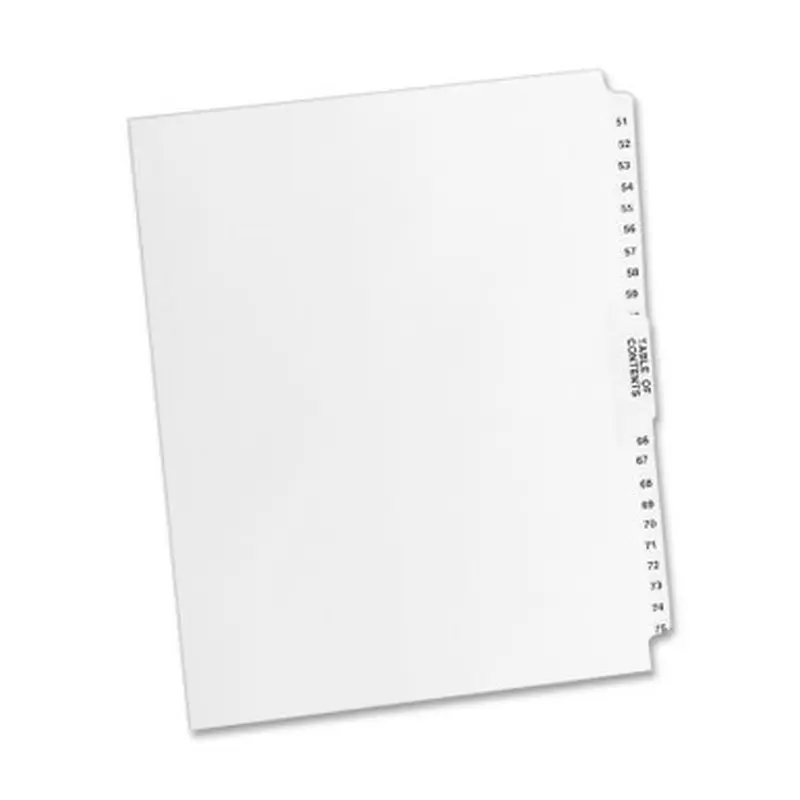 Avery LGLTS5175 Premium Collated Legal Exhibit Dividers with Table of Contents Tab - Avery Style