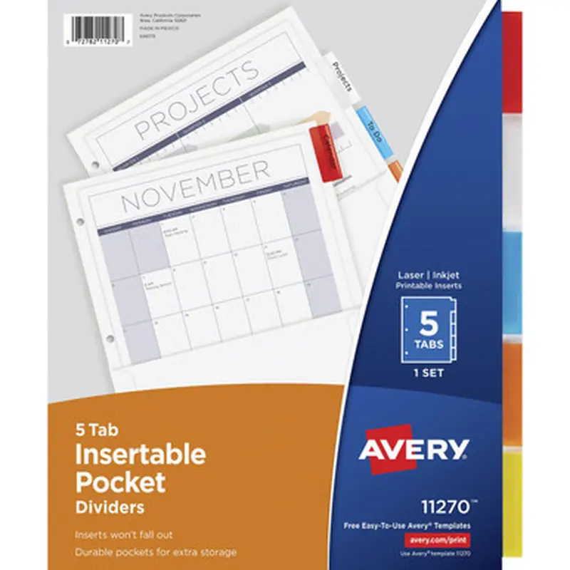 Avery PK2135 Pocket Insertable Dividers