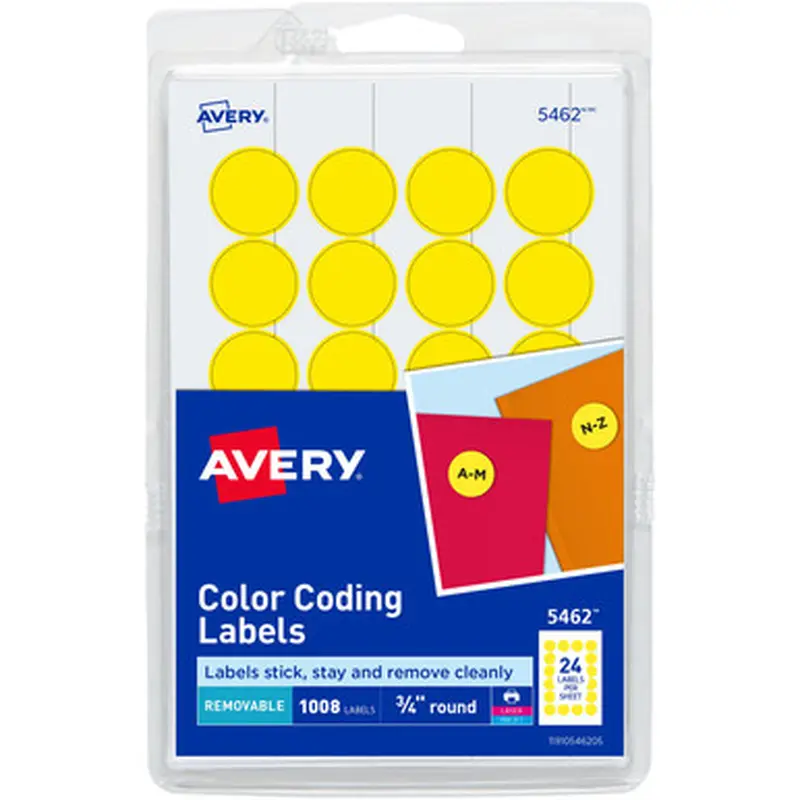 Avery 05462 Color-Coding Labels