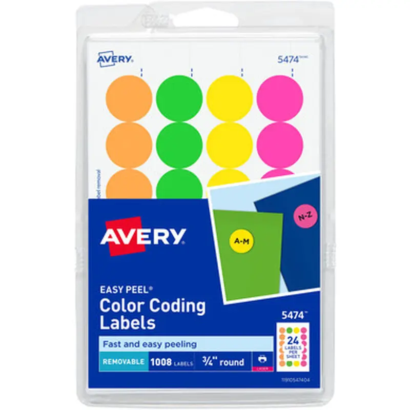 Avery 5474 Color Coded Label