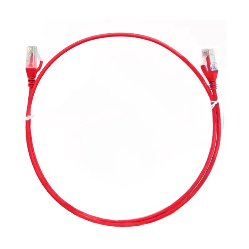 8ware CAT6 Ultra Thin Slim Cable 15m - Red Color Premium RJ45 Ethernet Network LAN UTP Patch Cord 26AWG for Data