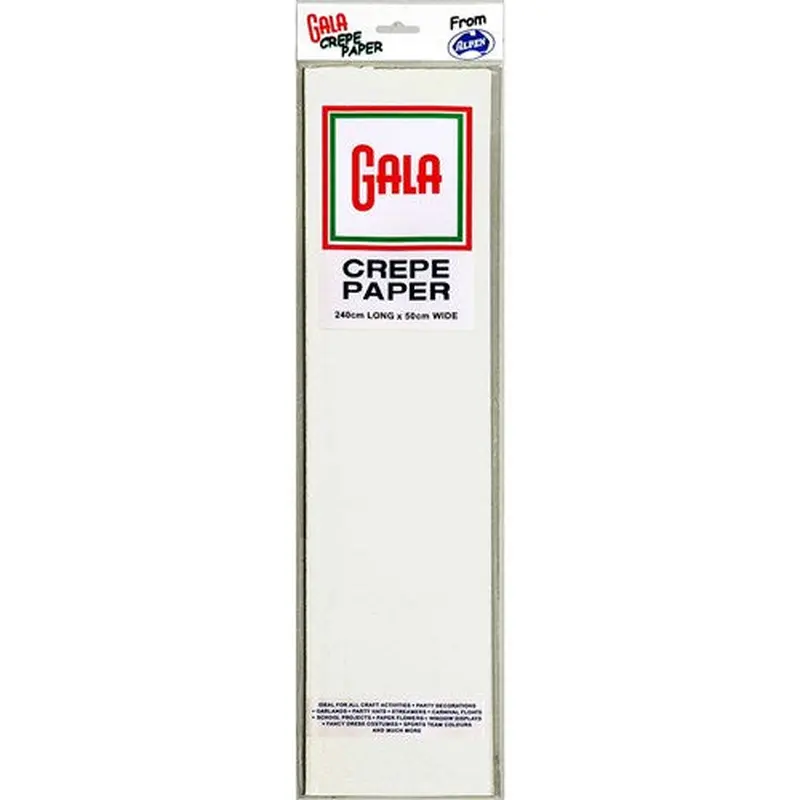 Alpen Gala Crepe Paper 240 x 50cm White Pack Of 12