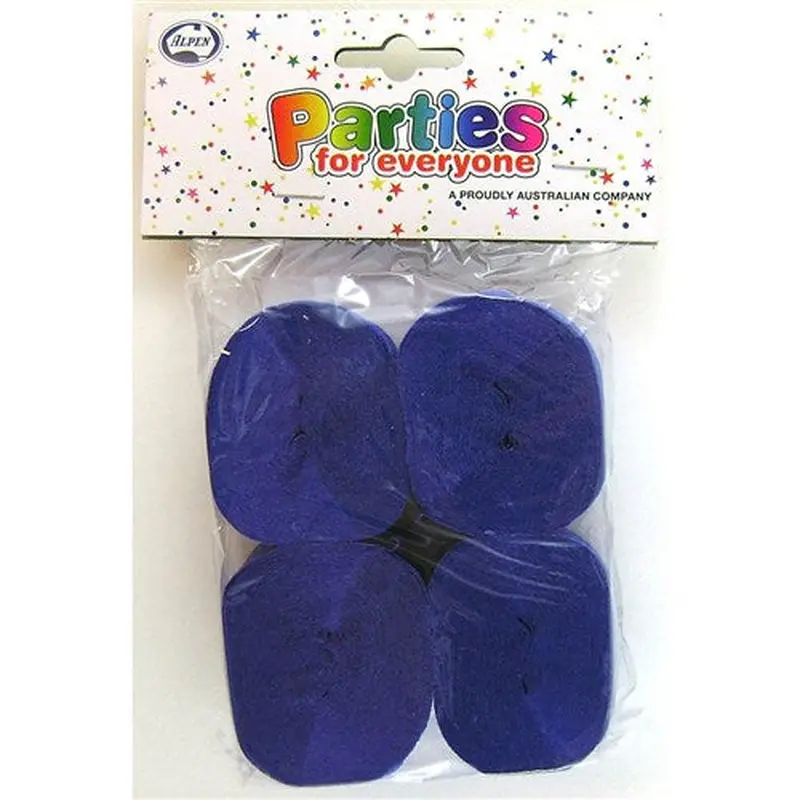 Alpen Parties For Everyone Crepe Streamers 35mm x 13m Blue Pack Of 4 BOX6