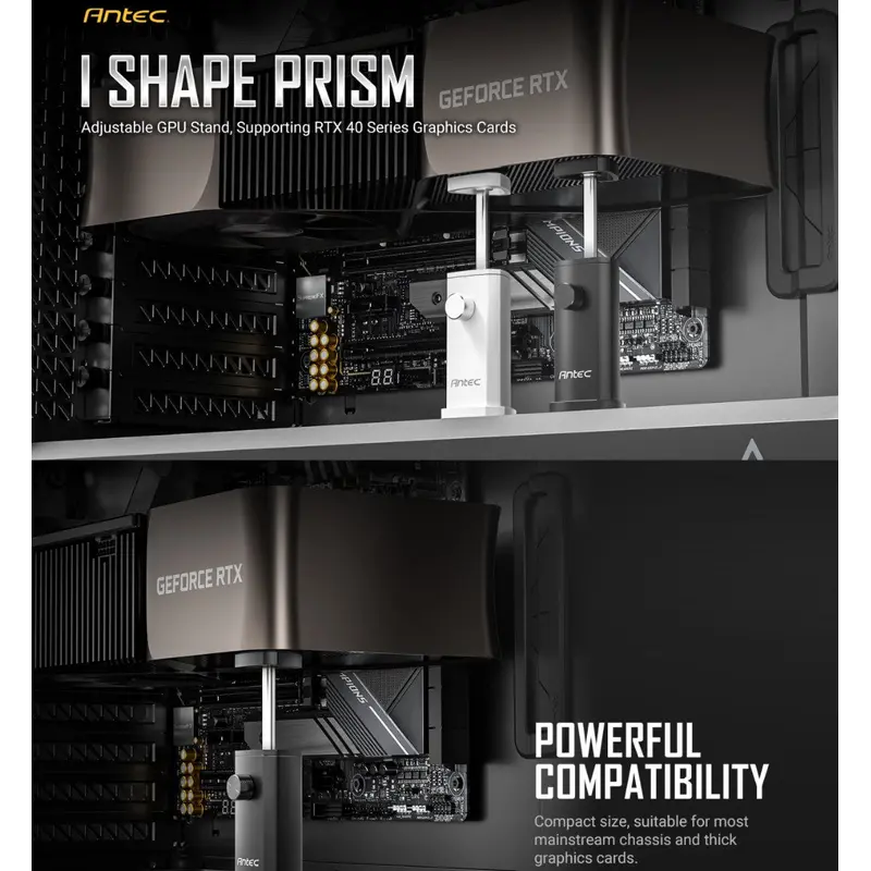 Antec IGPU, VGA Bracket Holder. Solid Construction & durability - Black Aluminum Alloy Metal. Magnetic Non-Slip Base, Tool Free. Stable Rubber Pad top