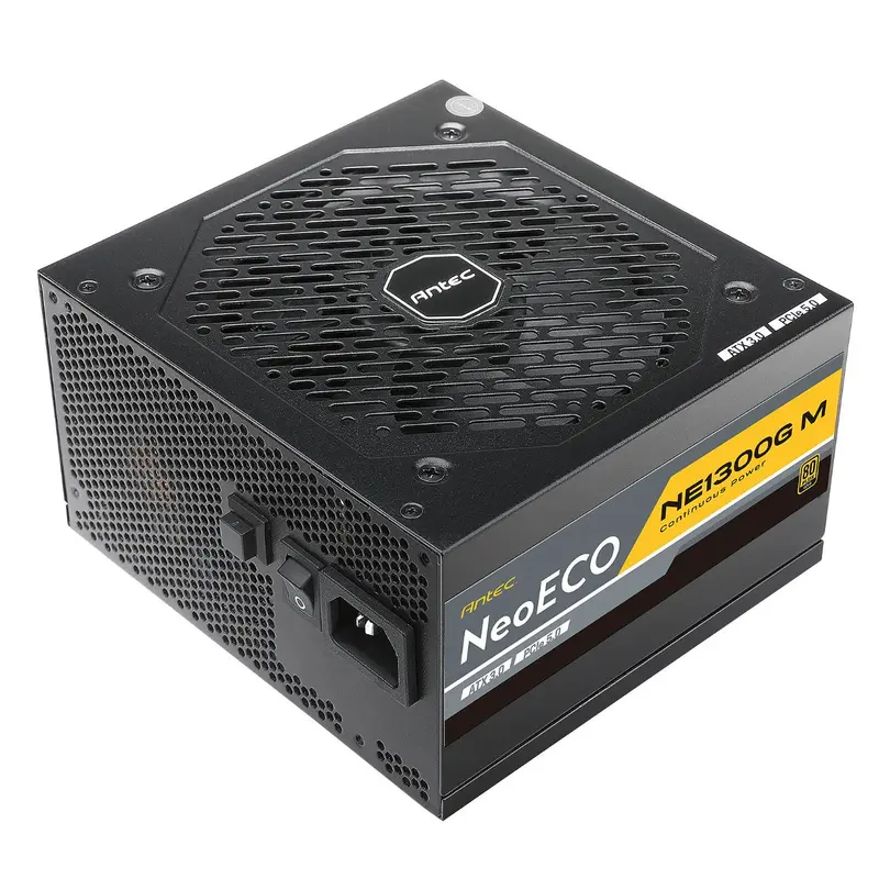 Antec NE 1300w 80  Gold, Fully-Modular, ATX 3.0, PCI-E 5.0, 12CM FDB Fan, Japanese Caps, Compact ATX Silent Server Grade Power Supply, PSU, 10 wty