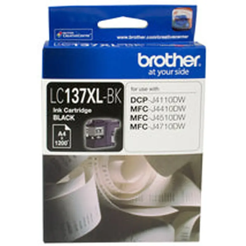 Brother LC-137XLBK  Black Ink Cartridge- DCP-J4110DW/MFC-J4410DW/J4510DW/J4710DW - up to 1200 pages