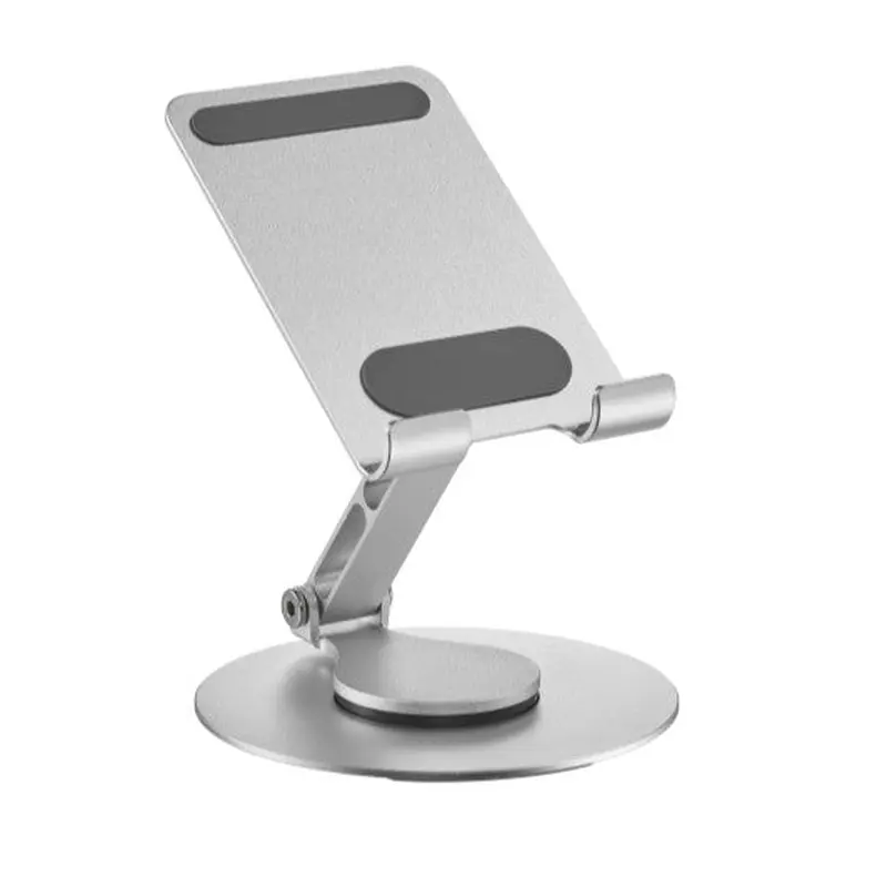 Brateck PHS06-6 FOLDING ALUMINUM PHONE & TABLET STAND WITH 360 ROTATION Fits smartphone and tablet 10 - Silver (LS)