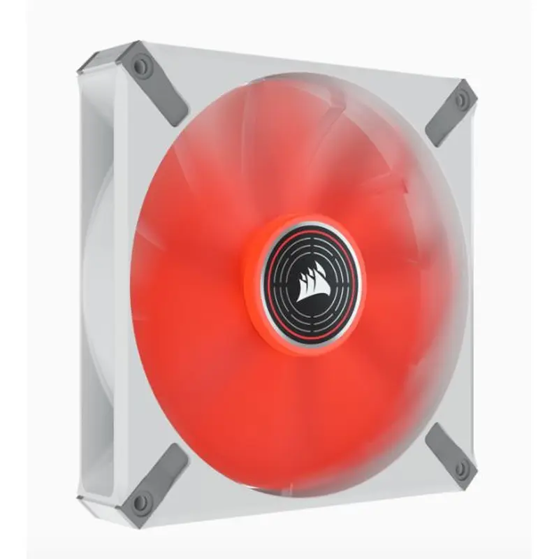 Corsair ML ELITE Series, ML140 LED ELITE WHITE, 140mm Magnetic Levitation Red LED Fan with AirGuide, Single Pack(LS)