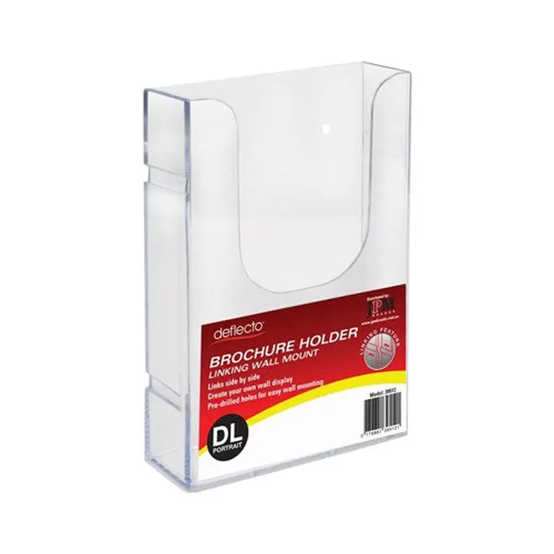 Deflecto Brochure Holder DL Single Tier Wall Mount Linking