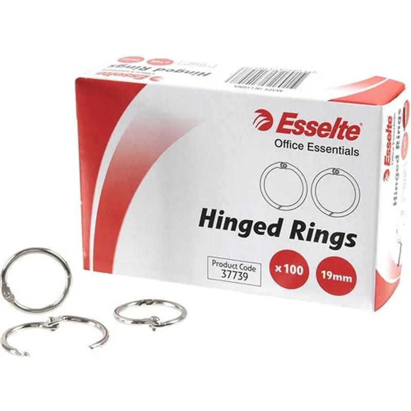Esselte Hinged Rings No.7 19mm Silver BOX100