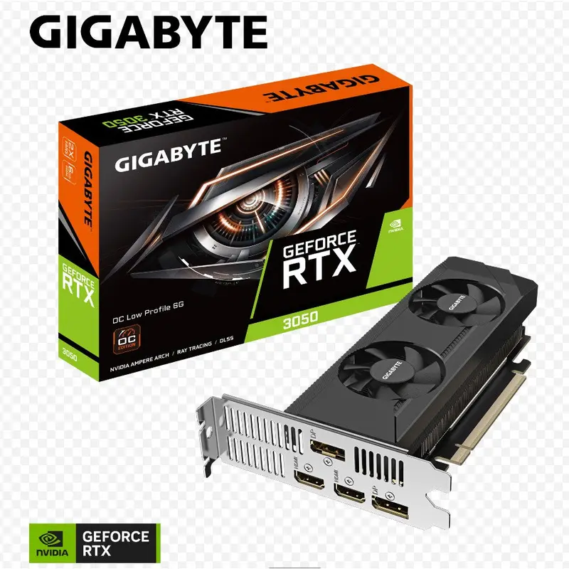 Gigabyte GeForce RTX 3050 OC Low Profile 6G,  GeForce RTX 3050, 1477 MHz , 6 GB, GDDR6, PCI-E 4.0, HDMI 2.1 *2