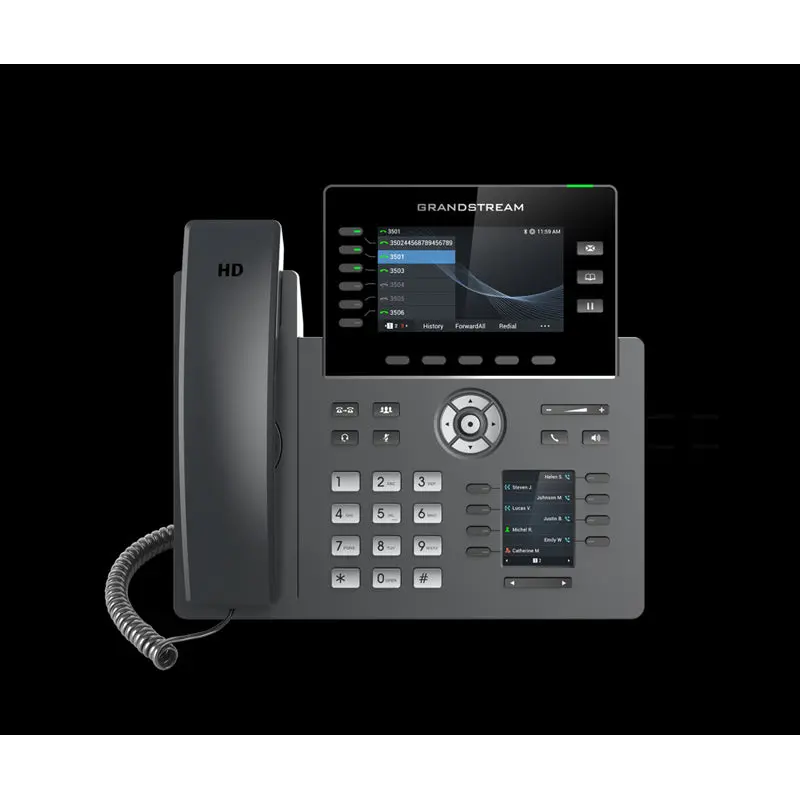 Grandstream GRP2616 6 Line IP Phone, 6 SIP Accounts, 480x272 Colour Screen, HD Audio, Integrated Bluetooth WiFi, Powerable Via POE