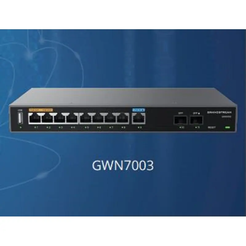 Grandstream GWN7003 Multi-WAN Gigabit VPN Router, Built-in Firewalls, 2x 2.5 Gigabit SFP Ports 9x Gigabit, 512MB RAM, 256MB Flash