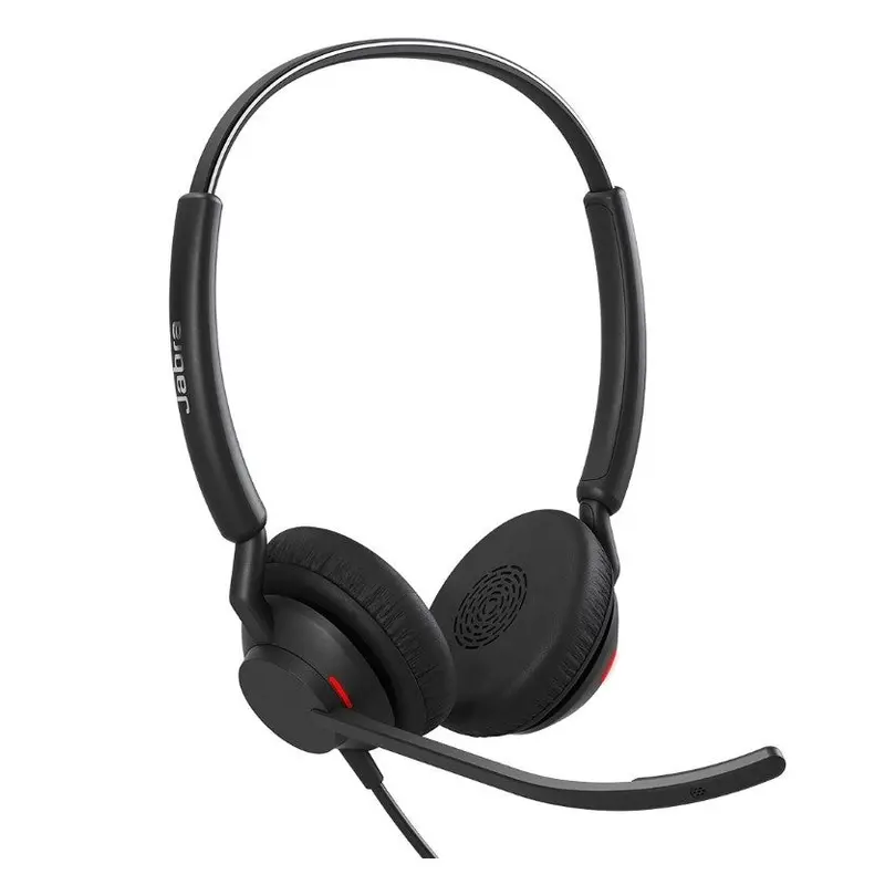 Jabra Engage 40 (Inline Link) UC Stereo USB-A Corded Headsets, Lightweight & sturdy, Double the mic, Busylight, Hearing Protection, Audio Quality