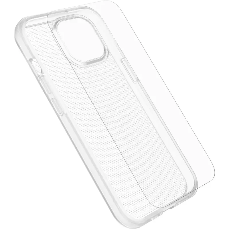 OtterBox React Case with Screen Protector Apple iPhone 15 (6.1') Clear-(78-81238),DROP  Military Standard Case ,2X Anti-Scratch,7 Years Warranty